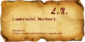 Lambrecht Norbert névjegykártya