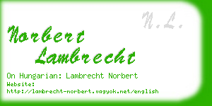 norbert lambrecht business card